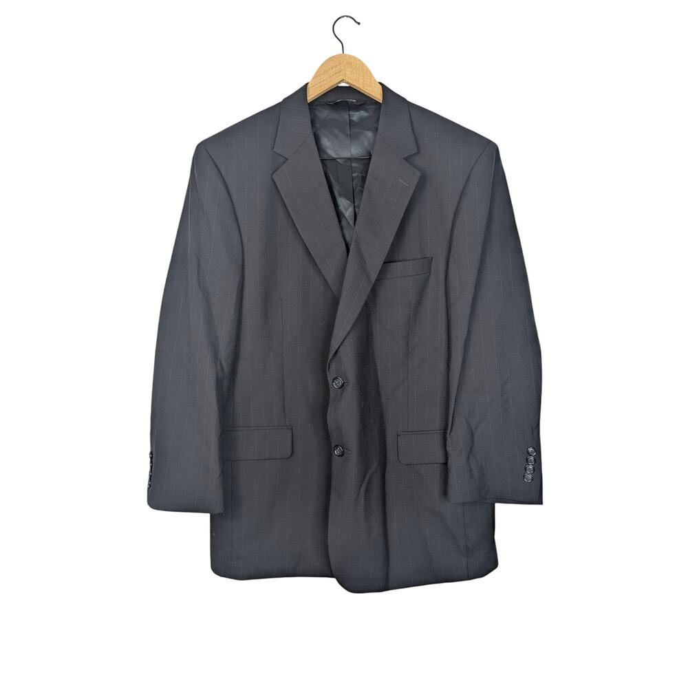 Jos A. Bank Gordon Navy Pinstripe Wool Two Button Blazer